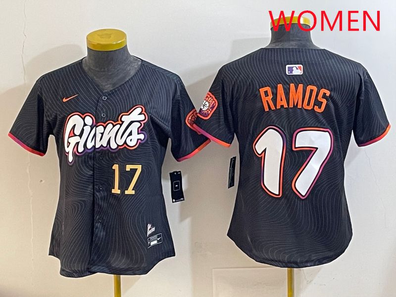 Women San Francisco Giants 17 Ramos Black Joint Name 2025 Nike MLB Jersey style 4